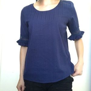 🆕 Lace Sleeve Trendy Top - chest 35”